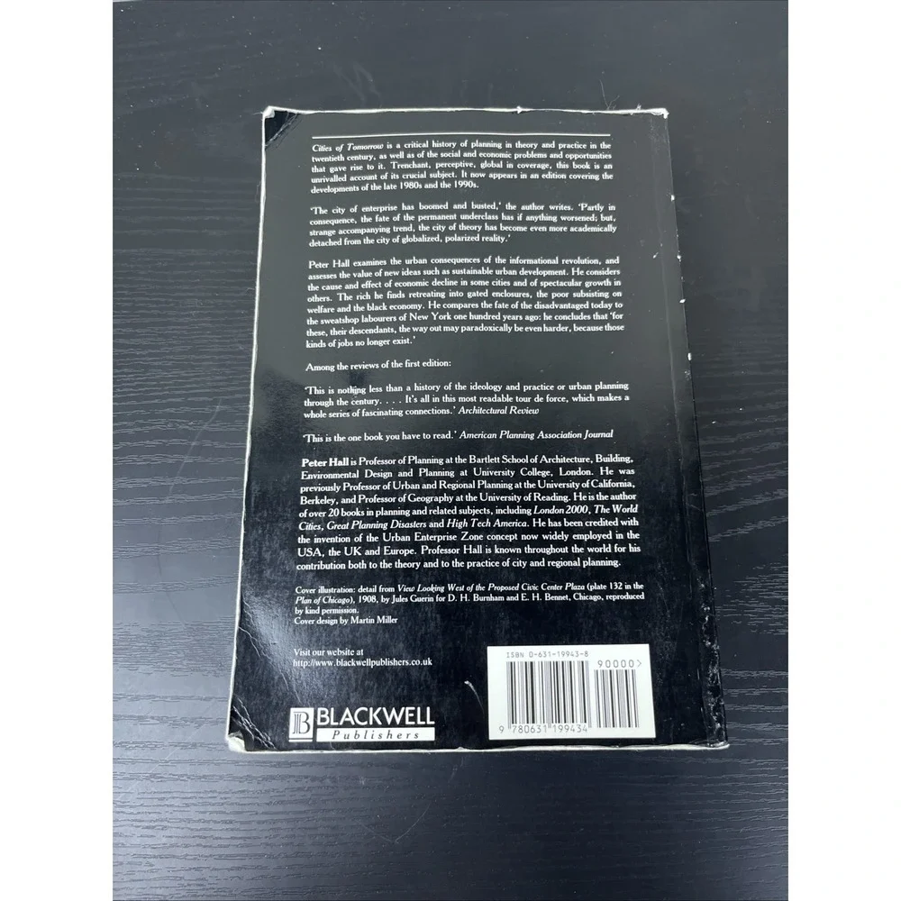 Cities of Tomorrow Peter Hall Updated Edition Paperback Urban Planning Blackwell